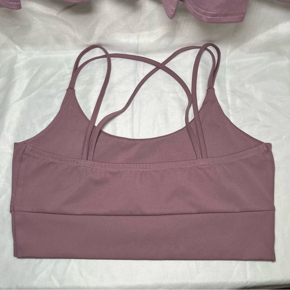 Purple matching crop top & pleated athletic tennis golf skirt workout set sz M - Picture 4 of 12